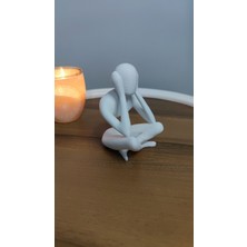 Duymadım Iskandinav Tarzı Biblo Heykel Figür Dekor Dekorasyon Hediyelik Beyaz 12CM