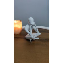 Bilmiyorum Iskandinav Tarzı Biblo Heykel Figür Dekor Dekorasyon Hediyelik Beyaz 12 cm