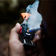 Venüs Shopping Çok Fonksiyonlu Mini LED Lamba Anahtarlık ve Çakmak USB Şarjlı Kamp Için Taşınabilir 7 Modlu