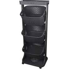 3 Katlı Çok Amaçlı Tekerlekli Sepet Titiz Kat Kat Organizer Banyo Mutfak Düzenleyici