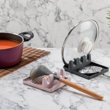 ForWhat Büro Ev Ofis Mutfağı İçin Tencere Kapak Kaşık Kepçe Altlık Düzenleyici Stand