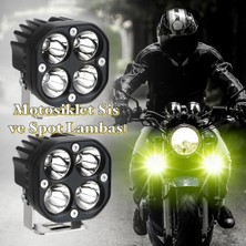 Motorsiklet & Off Road 3 Inç Beyaz Işık Kare Spot Çalışma ve Sis Lambası 1 Adet