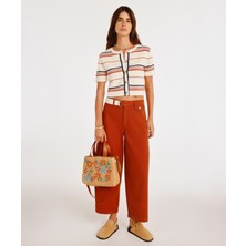 Yargıcı Kemer Detaylı Normal Bel Geniş Paça Denim Pantolon