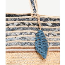 Denim Detaylı Jute Çanta