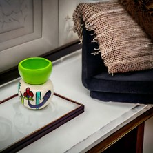Yeşil El Boyaması Seramik Buhurdanlık El Işçiliği Aromatik Koku Difüzörü