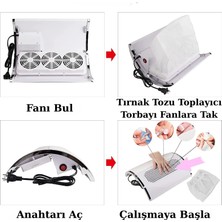 3 Fanlı Tırnak Toz Toplama Makinası Güçlü Emiş Sessiz Çalışma