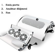 3 Fanlı Tırnak Toz Toplama Makinası Güçlü Emiş Sessiz Çalışma