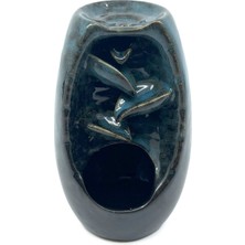 Geri Akışlı Buhurdanlık ve Tütsülük Seramik - Mavi