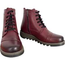 Freefoot Zey-5037   Deri Kadın Bot - Bordo