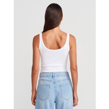 21053 Askılı Bodysuit-Beyaz