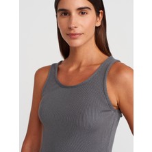 10748 Askılı Fitilli Ince Dokulu Triko Bluz-Füme