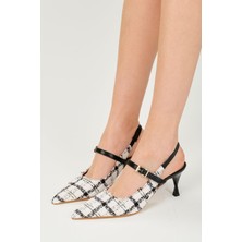 Mio Gusto Tamara Beyaz Renk Tüvit Kumaş Kadın Topuklu Ayakkabı