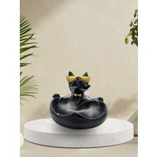 Pug Köpek Şeklinde Siyah Gold Biblo Tütsülük