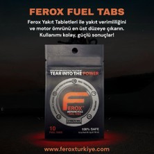 Ferox Fuel Tabs / Yakıt Tasarrufu / Motor ve Turbo Koruyucu / Enjektör Temizleme / Benzin & Dizel / 1 Adet Tablet = 30 Litre / 10 Adet Tablet
