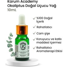 Karum Academy  Doğal Cam Damlalıklı Okaliptus Uçucu Yağ 10ml