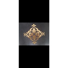 Dekoratif Gold Yapışkanlı Aynalı Pleksi Mobilya Dolap Süsü (25X25CM)