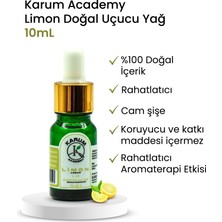 Karum Academy  Doğal Cam Damlalıklı Limon Uçucu Yağ 10ml