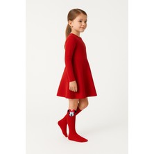 Kız Çocuk Minnie Mouse Figürlü Diz Üstü Çorap | Pamuklu Sevimli Uzun Çocuk Çorabı