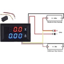 Rodevino Dijital Voltmetre Dijital Ampermetre Dual Dc 0-100v 10a