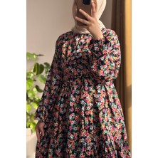 Ande Tesettür Çiçek Bahçesi Elbise - 0017