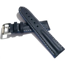 Fado Her Saate Uygun Bombeli  22 mm Piramit Modeli   Uzun  Xl   Hakiki Deri (222)   Mavi