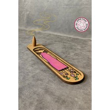 - Pınar 2572 - El Yapımı Pembe Elbiseli Şirin Kız Ahşap Tütsü Kayığı - 5 x 25 cm