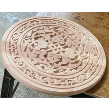 Ahşap Oymalı Sehpa Tablası 40  cm .