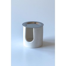 Çelik Tepsili Mini Buhurdanlık Beyaz