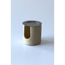 Çelik Tepsili Mini Buhurdanlık Bej