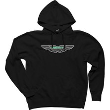 Aston Martin Logo 2 Siyah Kapşonlu Sweatshirt Hoodie