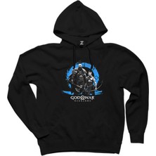 God Of War Ragnarok Kratos Atreus Logo Siyah Kapşonlu Sweatshirt Hoodie