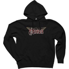 Saxon Three Blend Siyah Kapşonlu Sweatshirt Hoodie