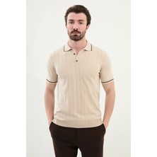 Sardınelli Kendinden Desenli Polo Yaka Triko