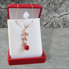 Modahilye 925 Ayar Gümüş Gül Tasarım Rozegold Renk Kolye