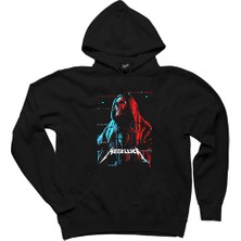 Metallica Red Blue Siyah Kapşonlu Sweatshirt Hoodie