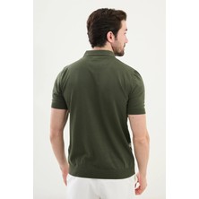 Çizgili Slim Fit Polo Yaka Erkek Triko T-Shirt