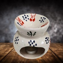 El Yapımı Küre Çiçek Oymalı Seramik Buhurdanlık