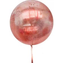 Kırmızı Simli Yuvarlak Şeffaf Balon 24 Inç