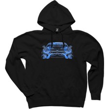 Bmw I8 Front Fire Abstract Car Siyah Kapşonlu Sweatshirt Hoodie