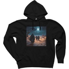 Caravan Advancing In The Moonlight Siyah Kapşonlu Sweatshirt Hoodie