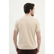 Desenli Slim Fit Bisiklet Yaka Erkek Triko T-Shirt