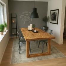 Salda Ahşap Kütük Yemek Masası / Toplantı Masası / Çalışma Masası U Ayak