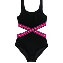 Deep Beach Siyah Pembe Lastikli Kız Çocuk Mayo DB200568CM Modeli ile Rahat ve Şık