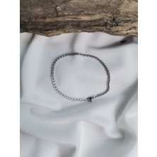 Luna Jewelry Erkek Gümüş Renk Örme Model 316 L Çelik Bileklik