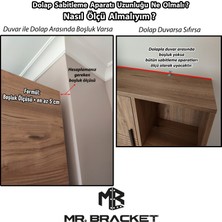 MR.BRACKET 5.2 x 10 cm - Deprem Güvenliği Dolap Sabitleme Aparatı Seti - Mobilya Gardırop Portmanto Kitaplık Masa Raf Eşya Duvara Sabitleyici Aparat