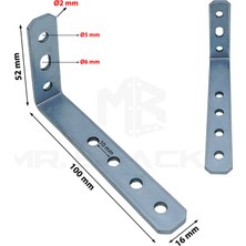 MR.BRACKET 5.2 x 10 cm - Deprem Güvenliği Dolap Sabitleme Aparatı Seti - Mobilya Gardırop Portmanto Kitaplık Masa Raf Eşya Duvara Sabitleyici Aparat