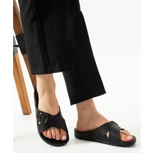 Albishoes Scarlett Kadın Tokalı Çapraz Anatomik Taban Konfor Hafif Rahat Taban Günlük Kadın Terlik