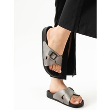Albishoes Scarlett Kadın Tokalı Çapraz Anatomik Taban Konfor Hafif Rahat Taban Günlük Kadın Terlik