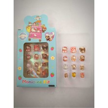 Eva & Rose Kendinden Yapışkanlı Kuromi My Melody Figür Sanrio Kawaii 12 Adet Çocuk Takma Tırnak Nail Art