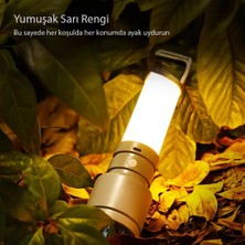 Taşınabilir Kamp Feneri Beyaz - Sarı Type-C Şarj Girişli 95X250MM CH-23052 (5057)